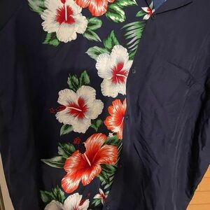 Floral Navy Casual Button Down Shirt